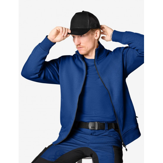 Eugen, sweater met rits, korenblauw Eugen, sweater met rits, korenblauw