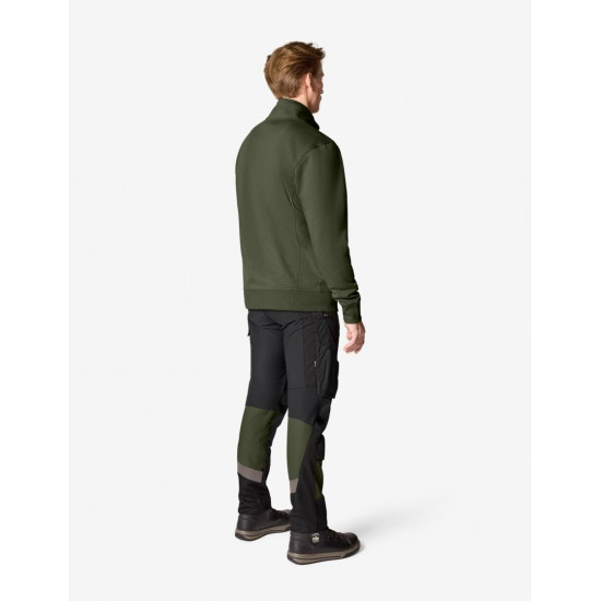 Eugen, sweater met rits, olijf Eugen, sweater met rits, olijf