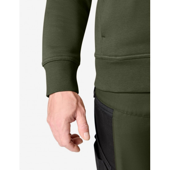 Eugen, sweater met rits, olijf Eugen, sweater met rits, olijf