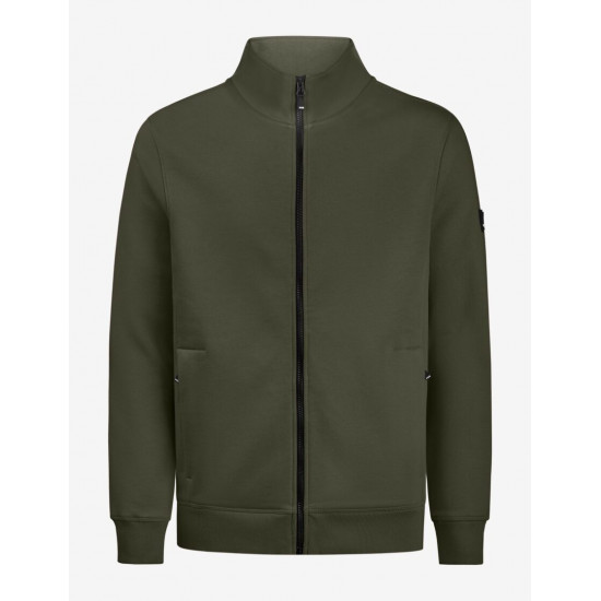 Eugen, sweater met rits, olijf Eugen, sweater met rits, olijf