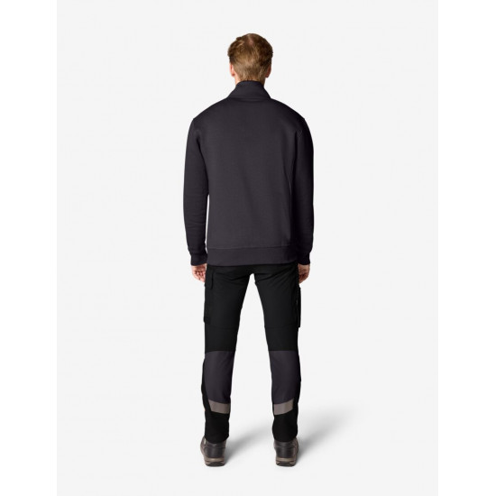Eugen, sweater met rits, antraciet