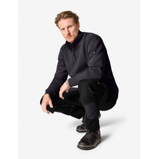 Eugen, sweater met rits, antraciet