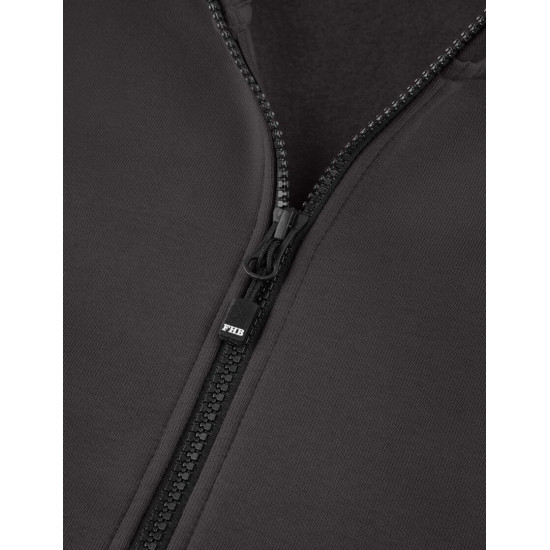 Eugen, sweater met rits, antraciet