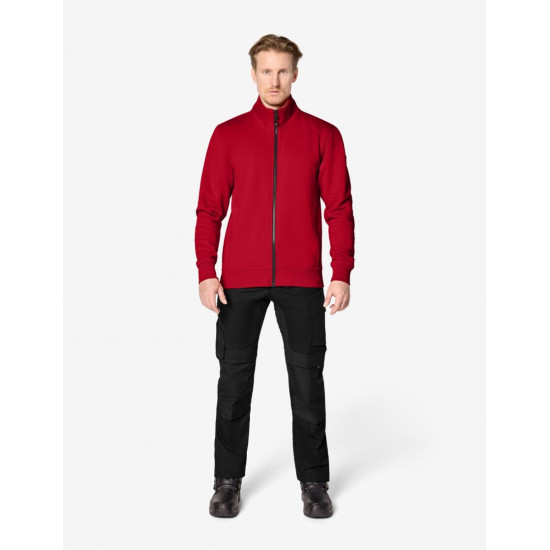 Eugen, sweater met rits, rood