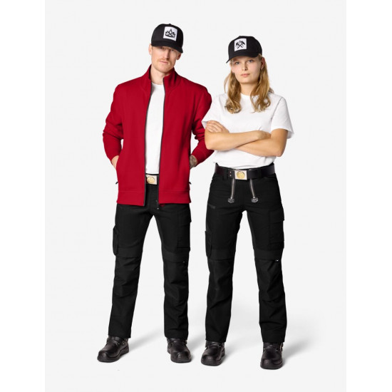 Eugen, sweater met rits, rood