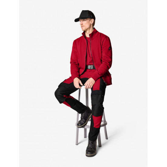 Eugen, sweater met rits, rood