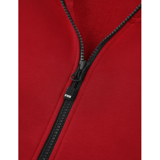 Eugen, sweater met rits, rood