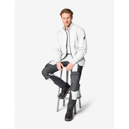 Eugen, sweater met rits, wit Eugen, sweater met rits, wit