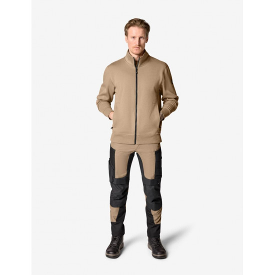 Eugen, sweater met rits, beige