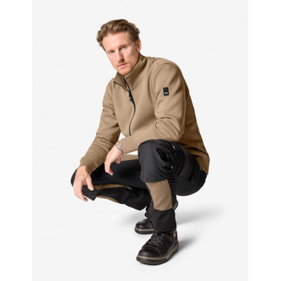 Eugen, sweater met rits, beige