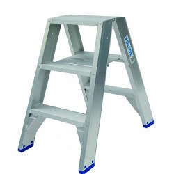 Solide dubbele trap aluminium 2 x 3 treden