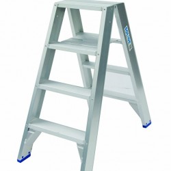 Solide dubbele trap aluminium 2 x 4 treden