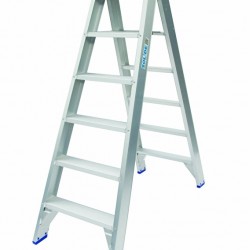 Solide dubbele trap aluminium 2 x 6 treden
