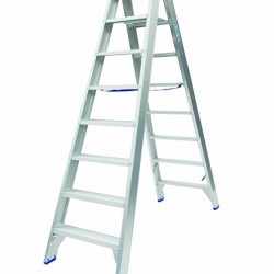 Solide dubbele trap aluminium 2 x 8 treden