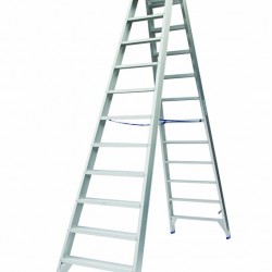 Solide dubbele trap aluminium 2 x 12 treden