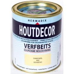 Hermadix Houtdecor Verfbeits (750 ml.) Kleur: 602 zandgeel Hermadix Houtdecor Verfbeits (750 ml.) Kleur: 602 zandgeel