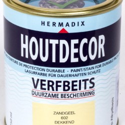 Hermadix Houtdecor Verfbeits (750 ml.) Kleur: 602 zandgeel