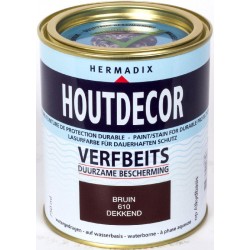Hermadix Houtdecor Verfbeits (750 ml.) Kleur: 610 bruin