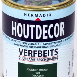 Hermadix Houtdecor Verfbeits (750 ml.) Kleur: 623 donker groen