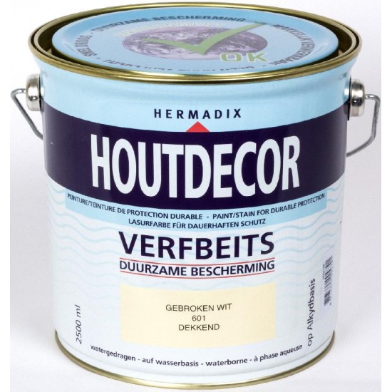 Hermadix Houtdecor Verfbeits (2,5 Ltr.) 601 gebroken wit