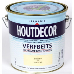 Hermadix Houtdecor Verfbeits (2,5 Ltr.) 602 zandgeel Hermadix Houtdecor Verfbeits (2,5 Ltr.) 602 zandgeel