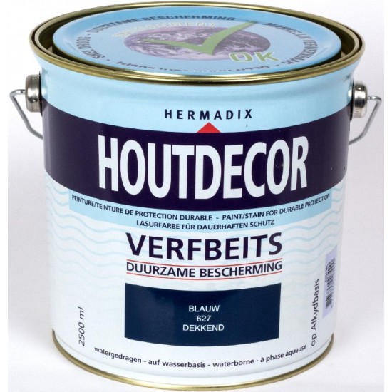 Hermadix Houtdecor Verfbeits (2,5 Ltr.) 627 blauw