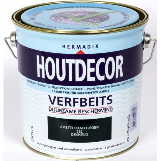 Hermadix Houtdecor Verfbeits (2,5 Ltr.) 632 amsterdams groen