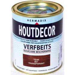 Hermadix Houtdecor transparante beits 651 (750 ml.) teak