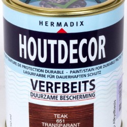 Hermadix Houtdecor transparante beits 651 (750 ml.) teak