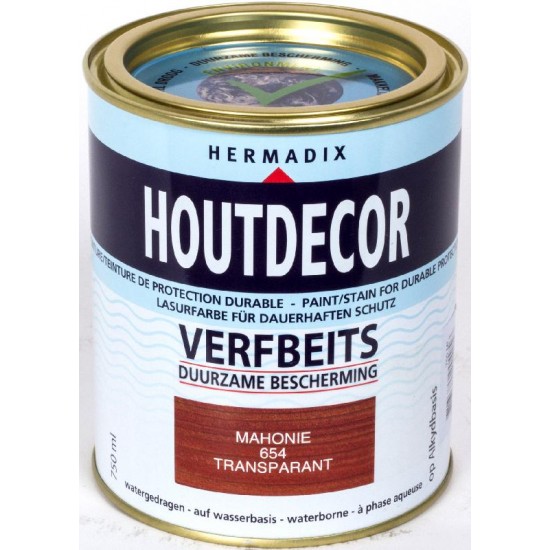 Hermadix Houtdecor transparante beits 654 (750 ml.) mahonie