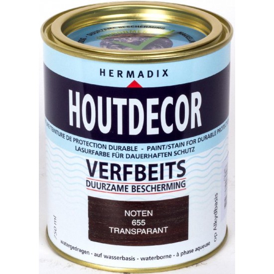 Hermadix Houtdecor transparante beits 655 (750 ml.) noten