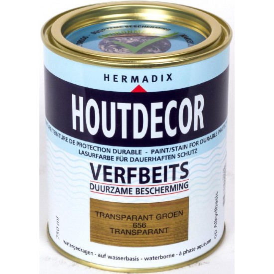 Hermadix Houtdecor transparante beits 656 (750 ml.) transp. groen