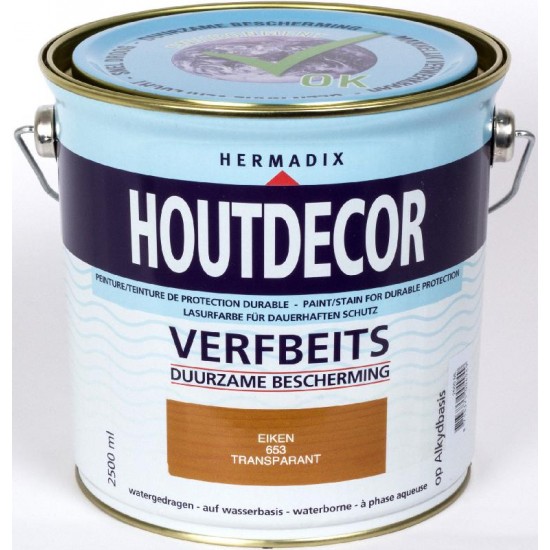 Hermadix Houtdecor transparante beits (2,5 Ltr.) 653 eiken