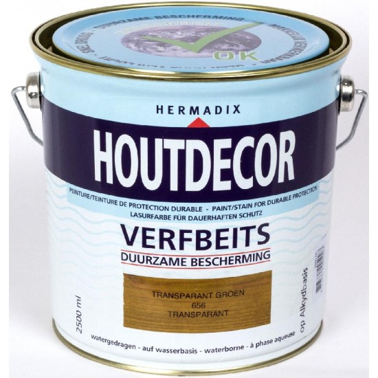 Hermadix Houtdecor transparante beits (2,5 Ltr.) 656 transparant groen