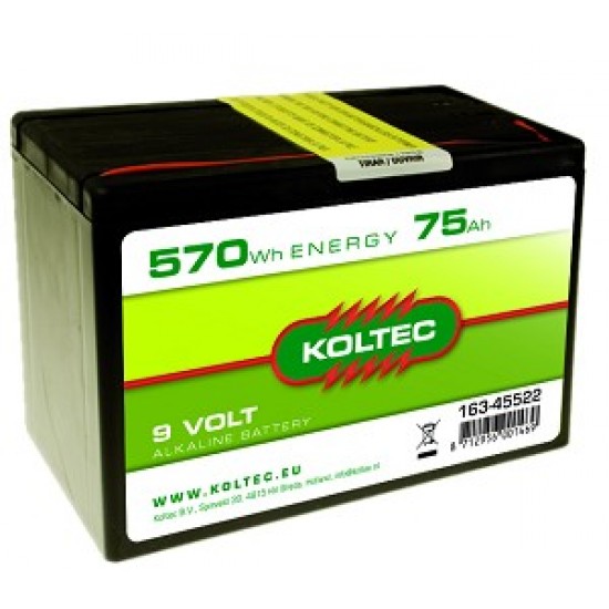 Koltec batterij 9V- 75Ah Alkaline