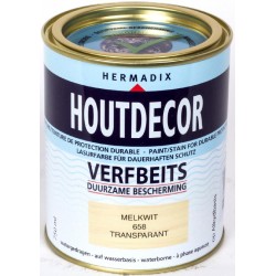 Hermadix Houtdecor transparante beits 658 (750 ML.) melkwit Hermadix Houtdecor transparante beits 658 (750 ML.) melkwit