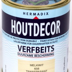 Hermadix Houtdecor transparante beits 658 (750 ML.) melkwit