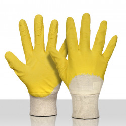 Werkhandschoenen PVC manchet (geel)