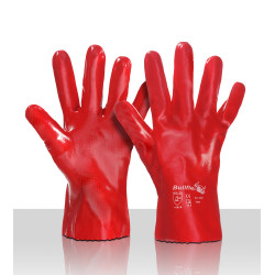Werkhandschoenen PVC kort (rood)