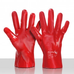 Werkhandschoenen PVC kort (rood)
