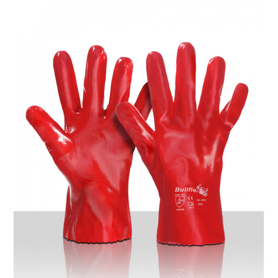 Werkhandschoenen PVC kort (rood)