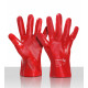 Werkhandschoenen PVC kort (rood)