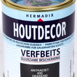 Hermadix Houtdecor Verfbeits (750 ml.) Kleur: 630 antraciet