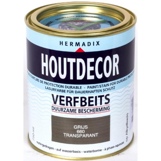 Hermadix Houtdecor transparante beits 660 (750 ml) grijs