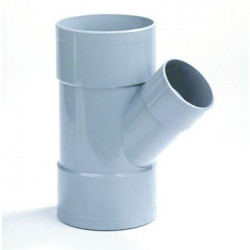 PVC T-stuk 125 mm 1 x 75 mm 3 mof 45° LV PVC T-stuk 125 mm 1 x 75 mm 3 mof 45° LV