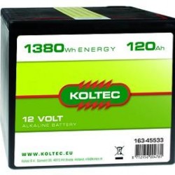 Koltec batterij 12V- 120Ah Alkaline groot (voorraad)