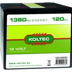 Koltec batterij 12V- 120Ah Alkaline groot (voorraad)