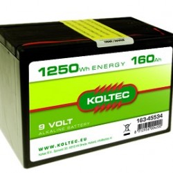 Koltec batterij 9 Volt 160 Ah alkaline (voorraad)