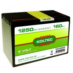 Koltec batterij 9 Volt 160 Ah alkaline (voorraad)