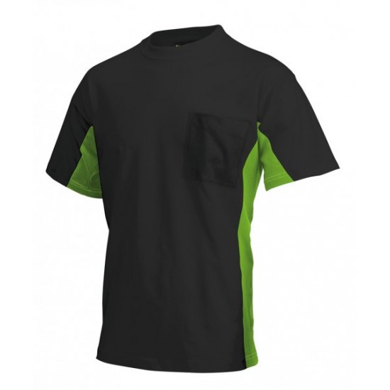 Tricorp T-shirt Bi-Color Borstzak zwart-lime (TT2000) Maat: XS